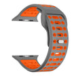 For Apple Watch 46mm / 49mm / 45mm / 44mm Single Nail Dual-Color Multi-hole Silicone Watch Band(Grey Orange) - free shipping - PMc TechLife - Order now!