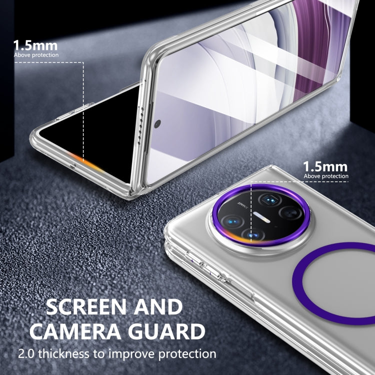 For Huawei Mate X3 lce Folding Series MagSafe Integrated Clear PC Phone Case(Purple) - Huawei Cases by PMC TechLife | Online Shopping South Africa | PMC TechLife | Buy Now Pay Later Mobicred