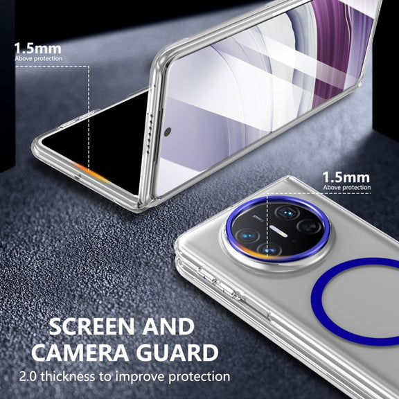 For Huawei Mate X5 lce Folding Series MagSafe Integrated Clear PC Phone Case(Royal Blue)