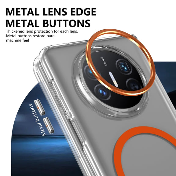 For Huawei Mate X5 lce Folding Series MagSafe Integrated Clear PC Phone Case(Orange)