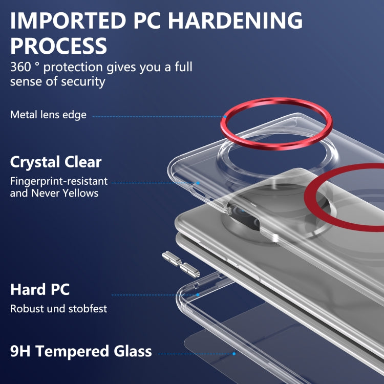 For Huawei Mate X5 lce Folding Series MagSafe Integrated Clear PC Phone Case(Red)
