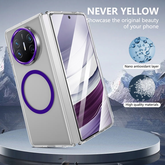 For Huawei Mate X5 lce Folding Series MagSafe Integrated Clear PC Phone Case(Purple)