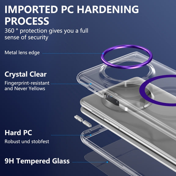 For Huawei Mate X5 lce Folding Series MagSafe Integrated Clear PC Phone Case(Purple)