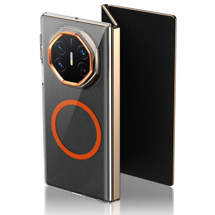 For Huawei Mate XT Ultimate Design lce Folding Series MagSafe Integrated Clear PC Phone Case(Orange) - free shipping - PMC TechLife - Order now!