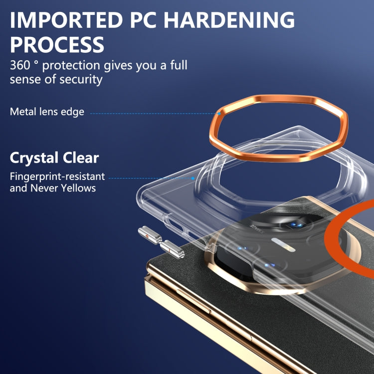 For Huawei Mate XT Ultimate Design lce Folding Series MagSafe Integrated Clear PC Phone Case(Orange) - free shipping - PMC TechLife - Order now!