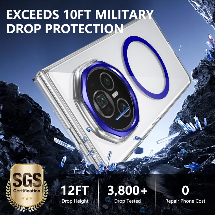 For Honor Magic V3 lce Folding Series MagSafe Integrated Clear PC Phone Case(Royal Blue) - Honor Cases by PMC TechLife | Online Shopping South Africa | PMC TechLife | Buy Now Pay Later Mobicred