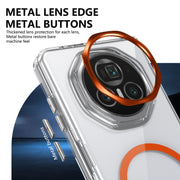 For Honor Magic V3 lce Folding Series MagSafe Integrated Clear PC Phone Case(Orange)