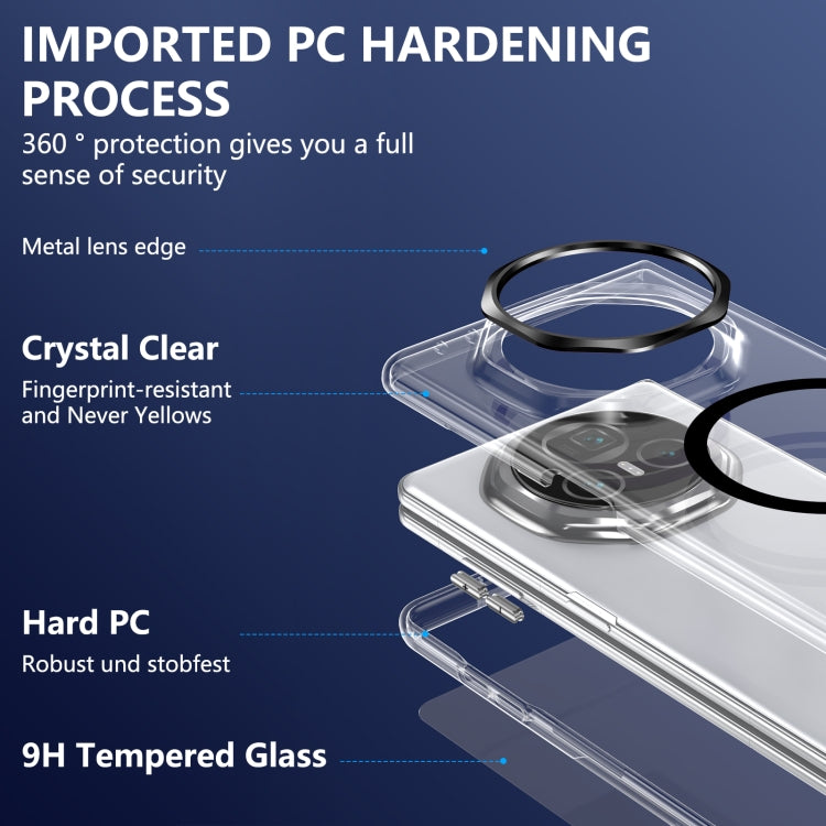 For Honor Magic V3 lce Folding Series MagSafe Integrated Clear PC Phone Case(Black) - Honor Cases by PMC TechLife | Online Shopping South Africa | PMC TechLife | Buy Now Pay Later Mobicred