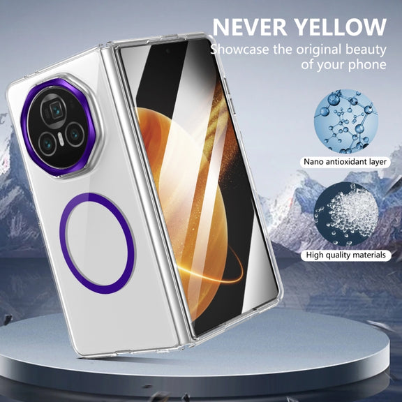 For Honor Magic V3 lce Folding Series MagSafe Integrated Clear PC Phone Case(Purple)
