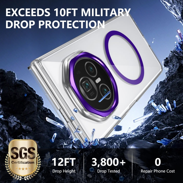For Honor Magic V3 lce Folding Series MagSafe Integrated Clear PC Phone Case(Purple) - Honor Cases by PMC TechLife | Online Shopping South Africa | PMC TechLife | Buy Now Pay Later Mobicred
