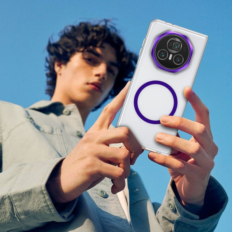 For Honor Magic V3 lce Folding Series MagSafe Integrated Clear PC Phone Case(Purple) - Honor Cases by PMC TechLife | Online Shopping South Africa | PMC TechLife | Buy Now Pay Later Mobicred