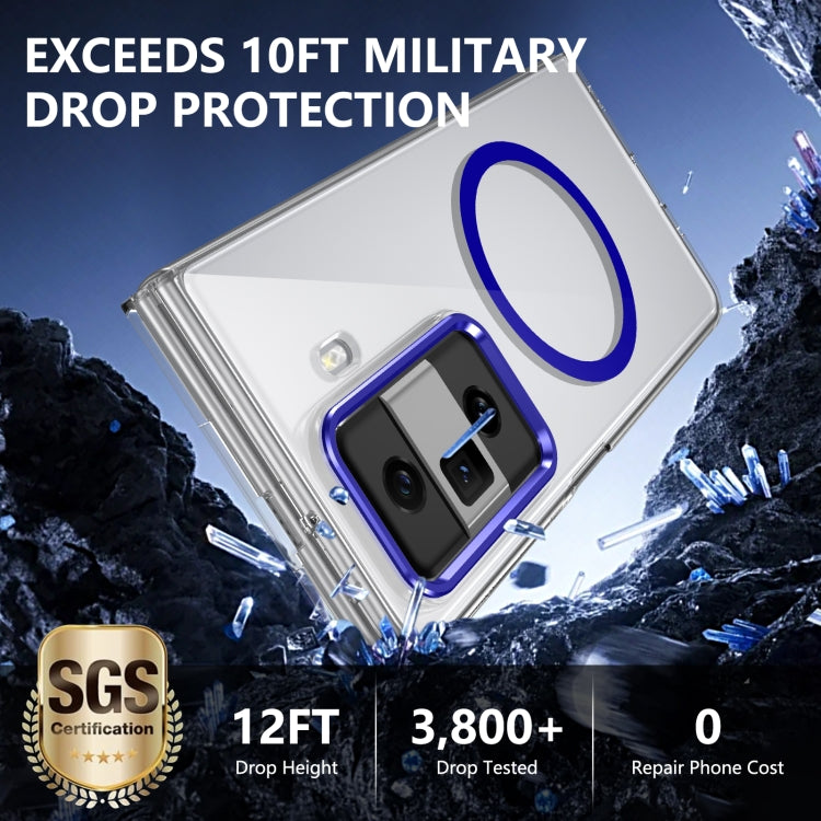 For Honor Magic Vs3 lce Folding Series MagSafe Integrated Clear PC Phone Case(Royal Blue) - Honor Cases by PMC TechLife | Online Shopping South Africa | PMC TechLife | Buy Now Pay Later Mobicred