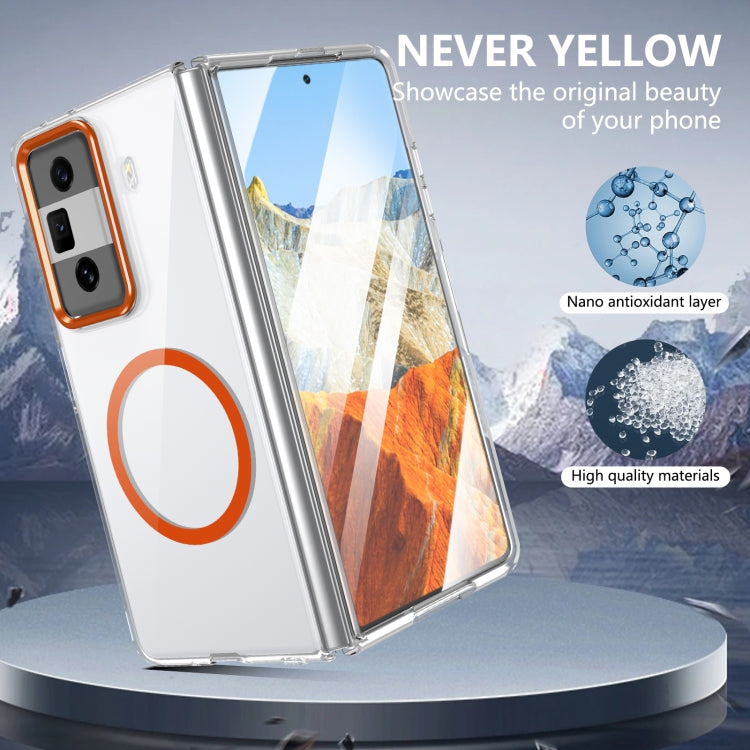 For Honor Magic Vs3 lce Folding Series MagSafe Integrated Clear PC Phone Case(Orange) - Honor Cases by PMC TechLife | Online Shopping South Africa | PMC TechLife | Buy Now Pay Later Mobicred