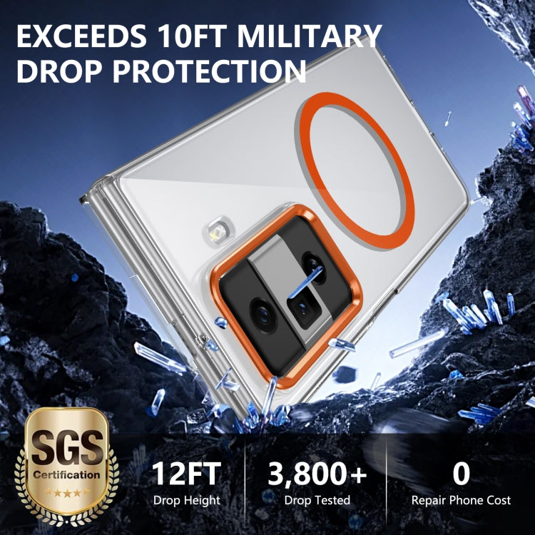 For Honor Magic Vs3 lce Folding Series MagSafe Integrated Clear PC Phone Case(Orange) - Honor Cases by PMC TechLife | Online Shopping South Africa | PMC TechLife | Buy Now Pay Later Mobicred
