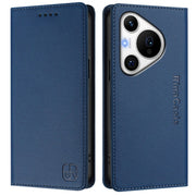 For Huawei Pura 70 Pro / Pura 70 Pro+ RC01 Dual-Folded Magnetic Suction RFID Leather Phone Case(Dark Blue)