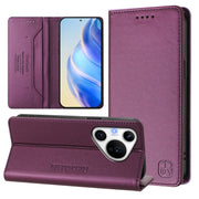 For Huawei Pura 70 Pro / Pura 70 Pro+ RC01 Dual-Folded Magnetic Suction RFID Leather Phone Case(Violet)