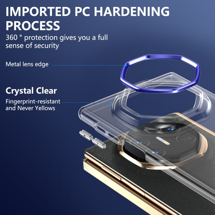 For Huawei Mate XT Ultimate Design lce Folding Series Integrated Clear PC Phone Case(Royal Blue) - Huawei Cases by PMC TechLife | Online Shopping South Africa | PMC TechLife | Buy Now Pay Later Mobicred