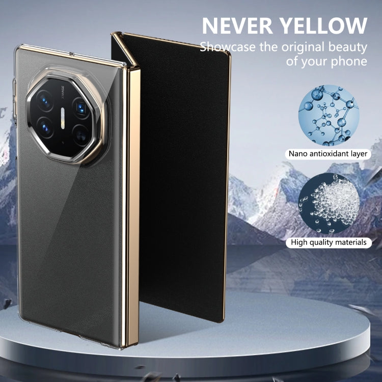 For Huawei Mate XT Ultimate Design lce Folding Series Integrated Clear PC Phone Case(Black) - Huawei Cases by PMC TechLife | Online Shopping South Africa | PMC TechLife | Buy Now Pay Later Mobicred