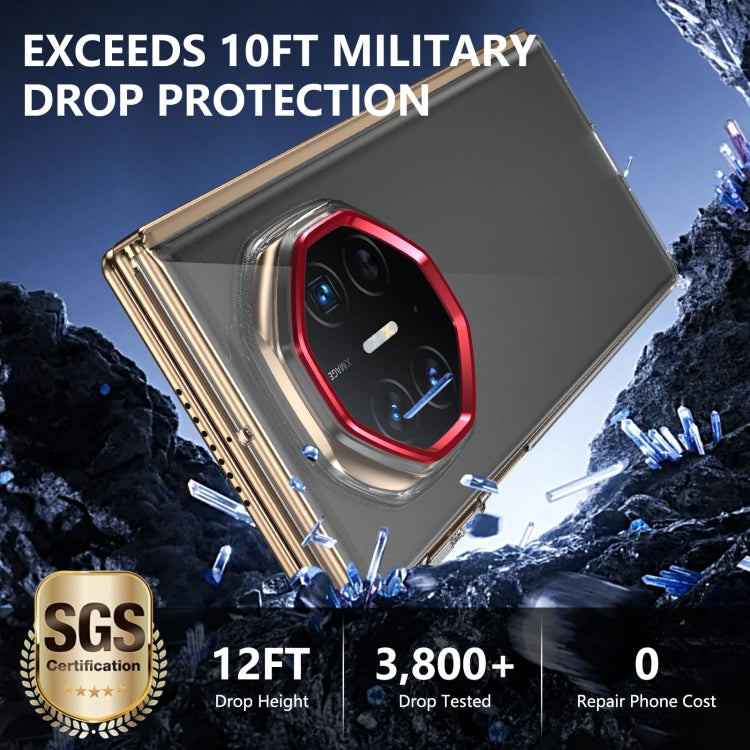 For Huawei Mate XT Ultimate Design lce Folding Series Integrated Clear PC Phone Case(Red) - Huawei Cases by PMC TechLife | Online Shopping South Africa | PMC TechLife | Buy Now Pay Later Mobicred