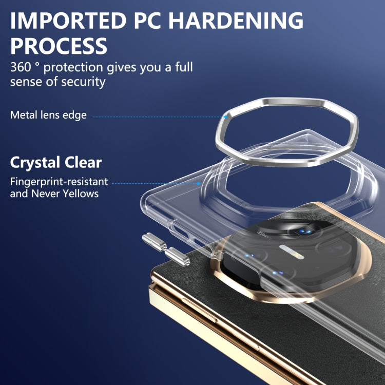 For Huawei Mate XT Ultimate Design lce Folding Series Integrated Clear PC Phone Case(Silver) - Huawei Cases by PMC TechLife | Online Shopping South Africa | PMC TechLife | Buy Now Pay Later Mobicred
