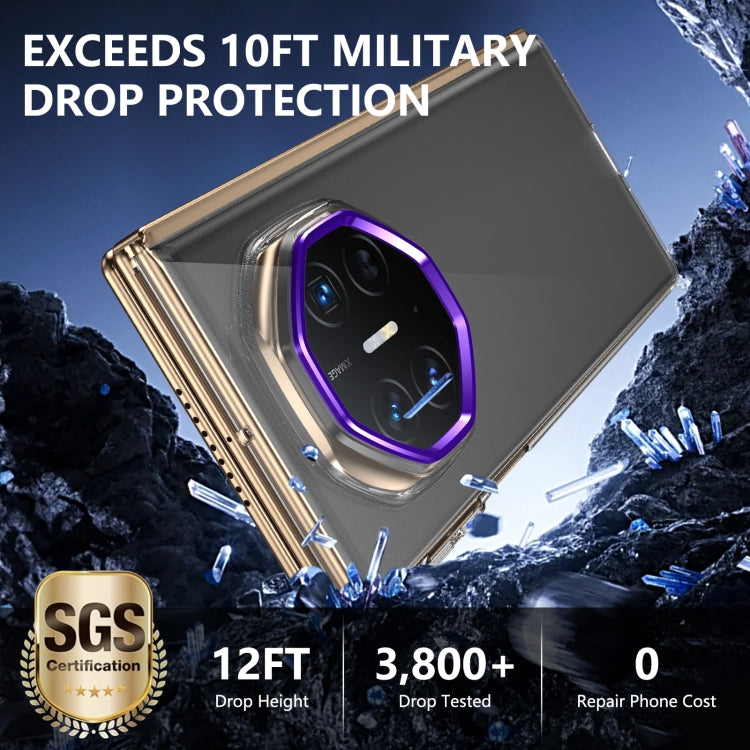 For Huawei Mate XT Ultimate Design lce Folding Series Integrated Clear PC Phone Case(Purple) - Huawei Cases by PMC TechLife | Online Shopping South Africa | PMC TechLife | Buy Now Pay Later Mobicred