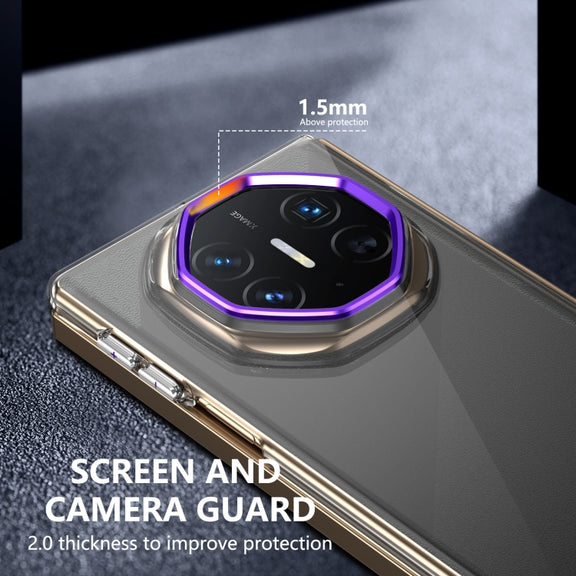 For Huawei Mate XT Ultimate Design lce Folding Series Integrated Clear PC Phone Case(Purple)
