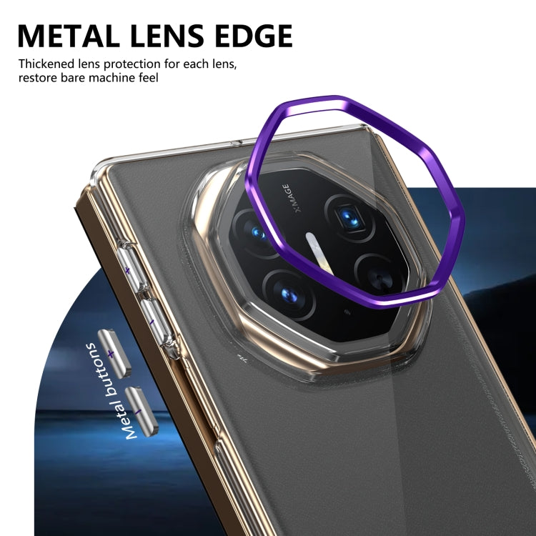 For Huawei Mate XT Ultimate Design lce Folding Series Integrated Clear PC Phone Case(Purple)