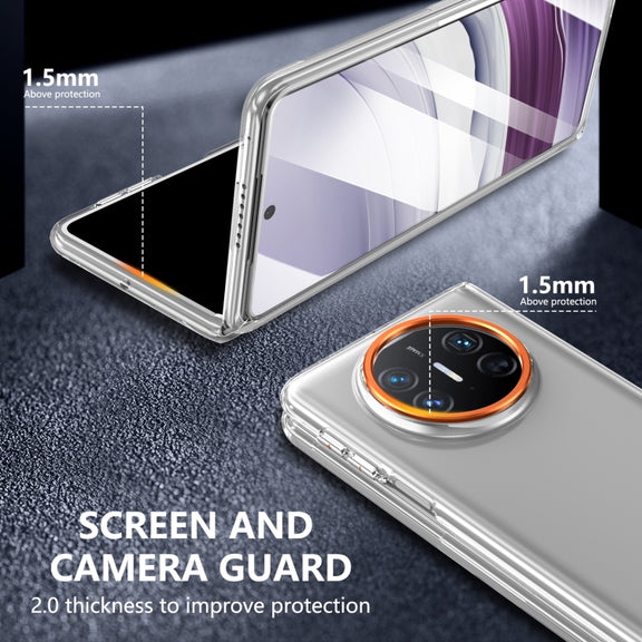 For Huawei Mate X3 lce Folding Series Integrated Clear PC Phone Case(Orange)