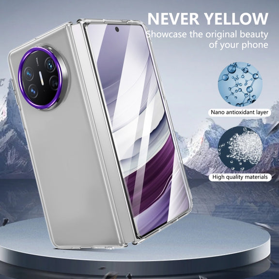 For Huawei Mate X3 lce Folding Series Integrated Clear PC Phone Case(Purple)
