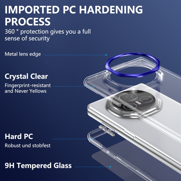 For Honor Magic V3 lce Folding Series Integrated Clear PC Phone Case(Royal Blue) - Honor Cases by PMC TechLife | Online Shopping South Africa | PMC TechLife | Buy Now Pay Later Mobicred