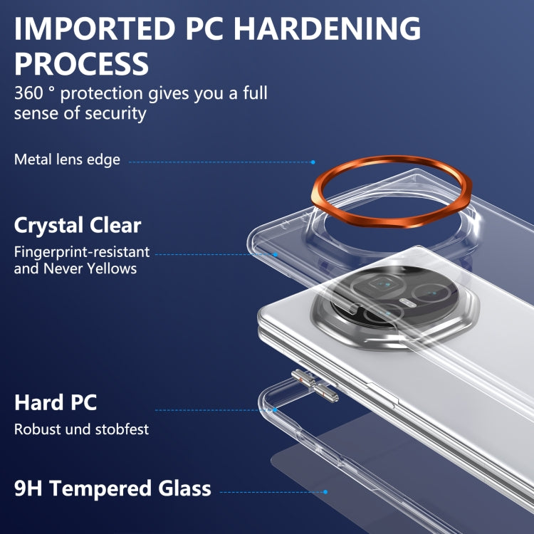 For Honor Magic V3 lce Folding Series Integrated Clear PC Phone Case(Orange) - Honor Cases by PMC TechLife | Online Shopping South Africa | PMC TechLife | Buy Now Pay Later Mobicred