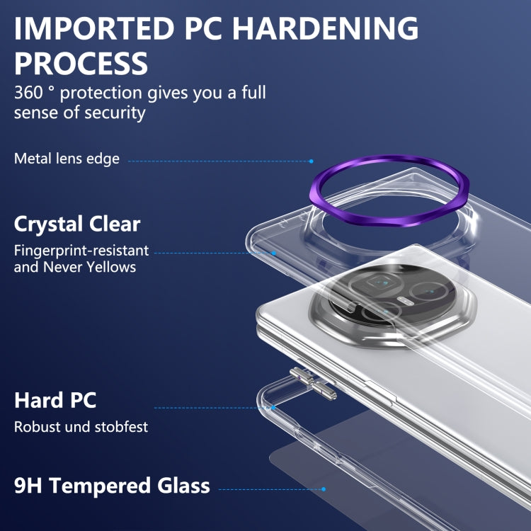 For Honor Magic V3 lce Folding Series Integrated Clear PC Phone Case(Purple) - Honor Cases by PMC TechLife | Online Shopping South Africa | PMC TechLife | Buy Now Pay Later Mobicred