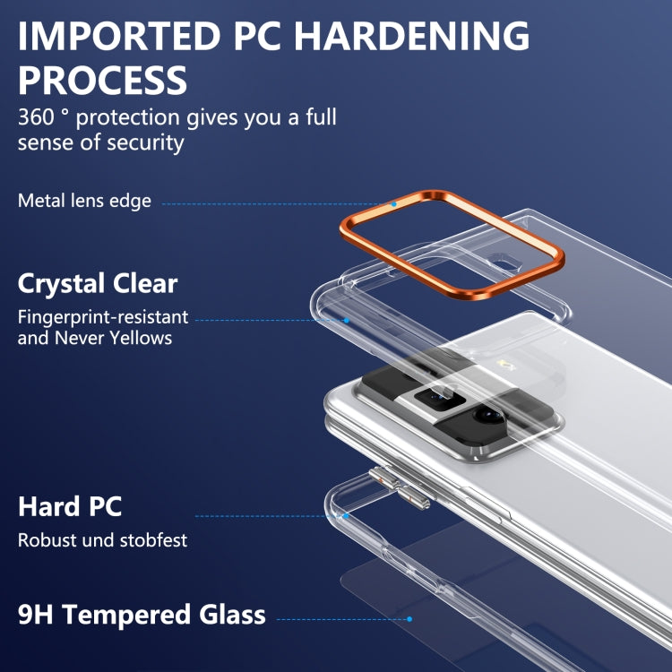 For Honor Magic Vs3 lce Folding Series Integrated Clear PC Phone Case(Orange)