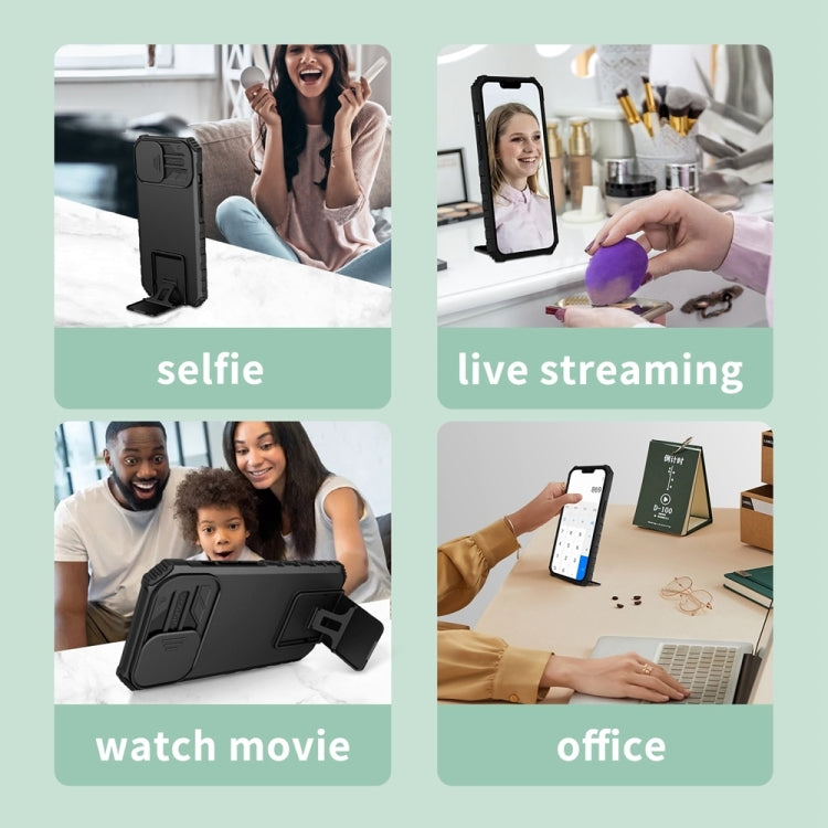 For Samsung Galaxy S25+ 5G Stereoscopic Holder Sliding Camshield Phone Case(Black) - Galaxy S25+ 5G Cases by PMC Jewellery | Online Shopping South Africa | PMC Jewellery | Buy Now Pay Later Mobicred