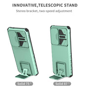 For Samsung Galaxy S25 Ultra 5G Stereoscopic Holder Sliding Camshield Phone Case(Light Green)