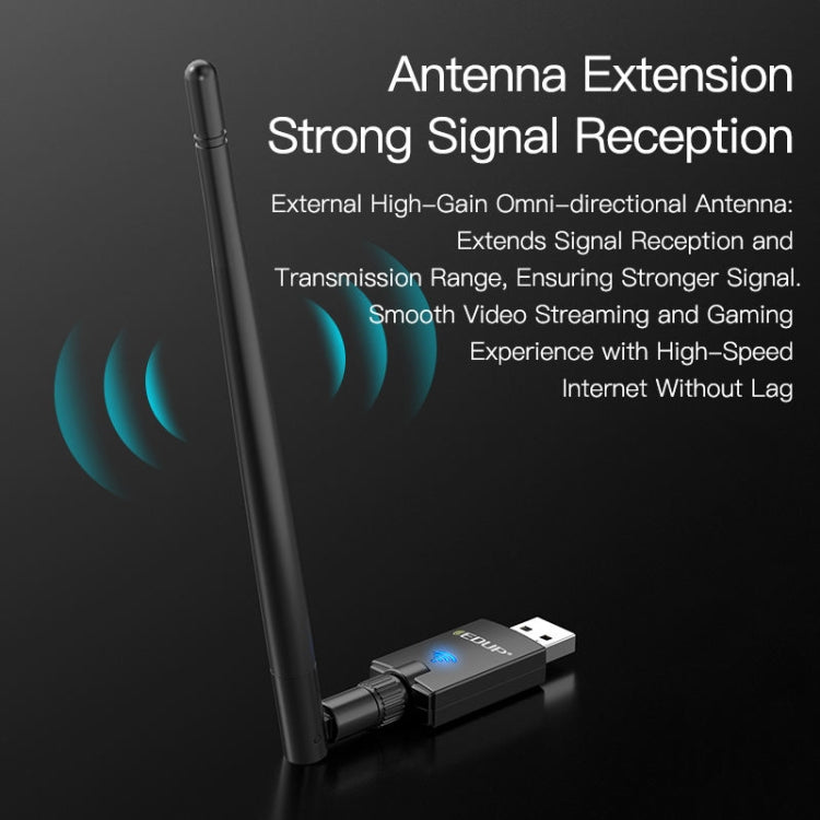 EDUP EP-AX900 900Mbps WiFi 6 Bluetooth 5.3 Dual-Band USB Wireless WiFi Adapter(Black) - free shipping - PMC Jewellery - Order now!