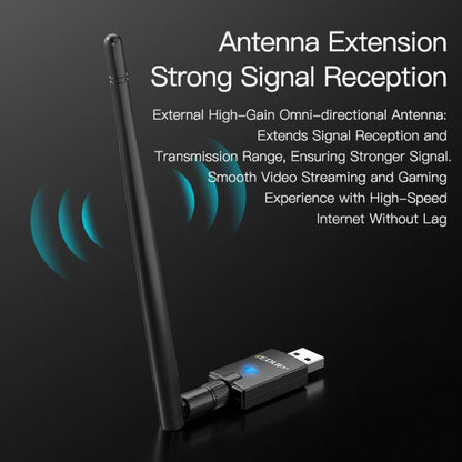EDUP EP-AX900 900Mbps WiFi 6 Bluetooth 5.3 Dual-Band USB Wireless WiFi Adapter(Black) - free shipping - PMC Jewellery - Order now!