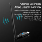 EDUP EP-AX900 900Mbps WiFi 6 Bluetooth 5.3 Dual-Band USB Wireless WiFi Adapter(Black)