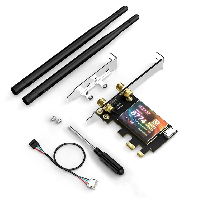 EDUP EP-BE9715 8774Mbps WiFi 7 Bluetooth 5.4 Tri-Band PCI-E WiFi Adapter Wireless Network Card(Black) - free shipping - PMC Jewellery - Order now!