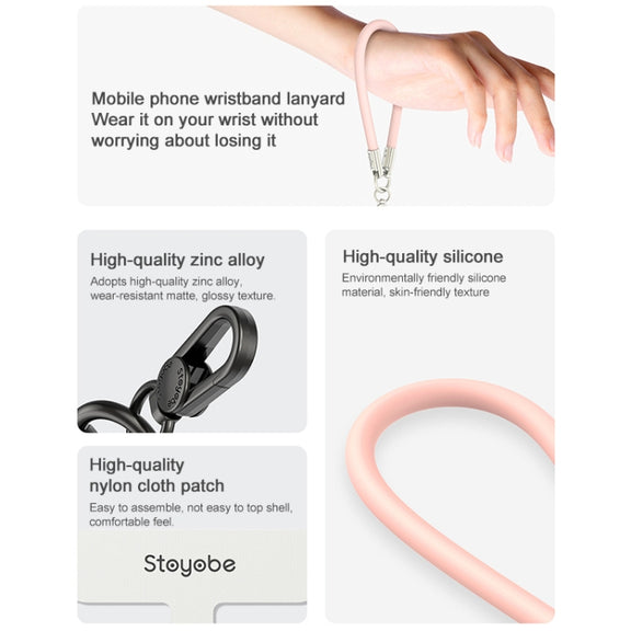 DUX DUICS Stoyobe PL-II Universal Silicone Phone Wrist Strap Anti-lost Lanyard(Black)