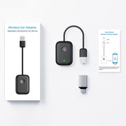 USB Interface Wired to Wireless Car CarPlay Adapter(Black)