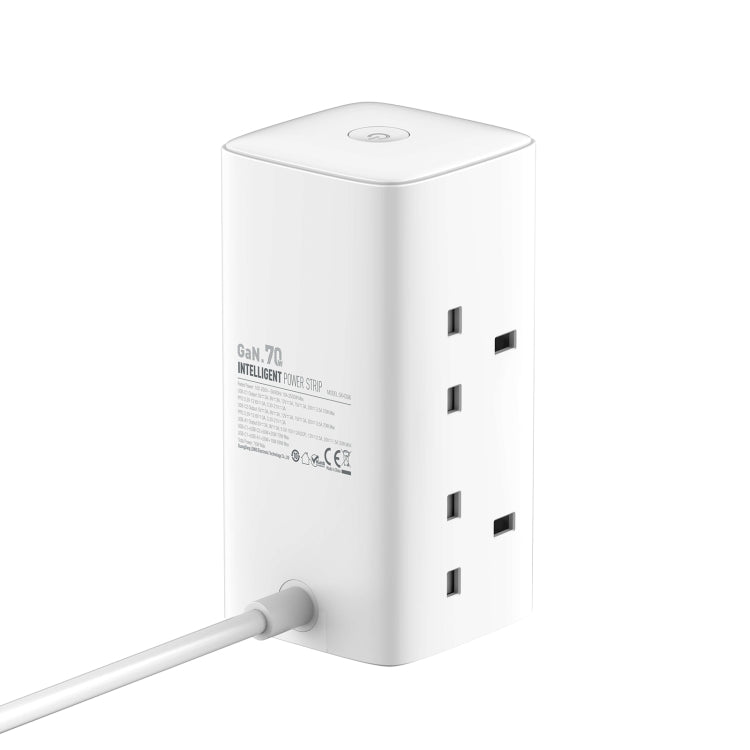 LDNIO SC4396 70W Desktop Multi-function GaN Desktop Charger 2AC, 1U, 2C with 1 Socket, Plug:UK Plug(White) - free shipping - PMC TechLife - Order now!