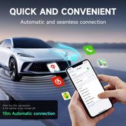 2 in 1 Apple CarPlay / Android Auto USB, Type-C Dual Ports Wired to Wireless CarPlay Adapter(White)
