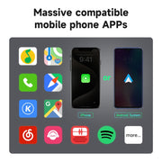 2 in 1 Apple CarPlay / Android Auto USB, Type-C Dual Ports Wired to Wireless CarPlay Adapter(White)