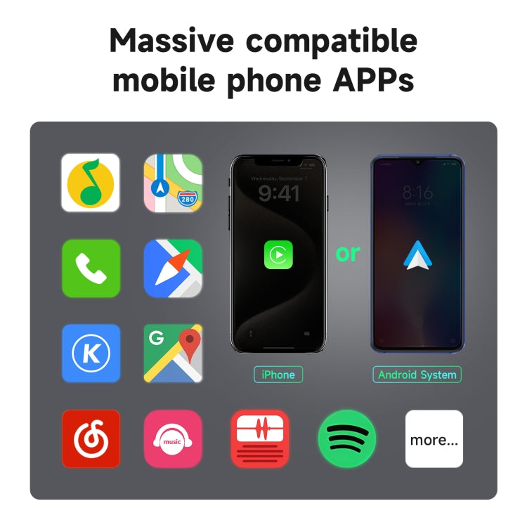 2 in 1 Apple CarPlay / Android Auto USB, Type-C Dual Ports Wired to Wireless CarPlay Adapter(Silver) - Bluetooth Adapters by PMC TechLife | Online Shopping South Africa | PMC TechLife | Buy Now Pay Later Mobicred