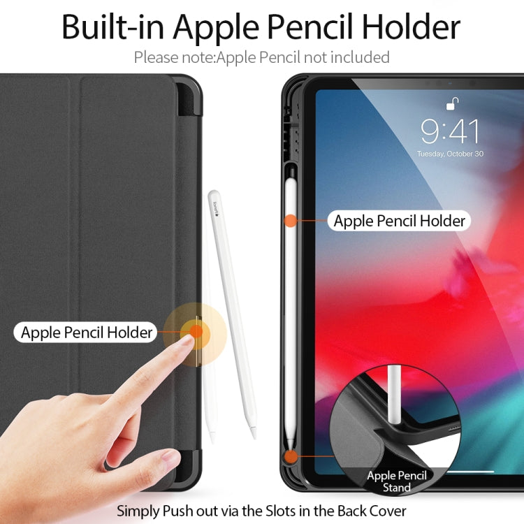 For iPad Air 11 2025 / 2024 / 2022 / 2020 10.9 DUX DUCIS Domo Series Horizontal Flip Magnetic TPU + PU Leather Case with Three-folding Holder & Pen Slot(Black) - iPad Air (2022) / (2020) 10.9 Cases by DUX DUCIS | Online Shopping South Africa | PMC TechLife | Buy Now Pay Later Mobicred