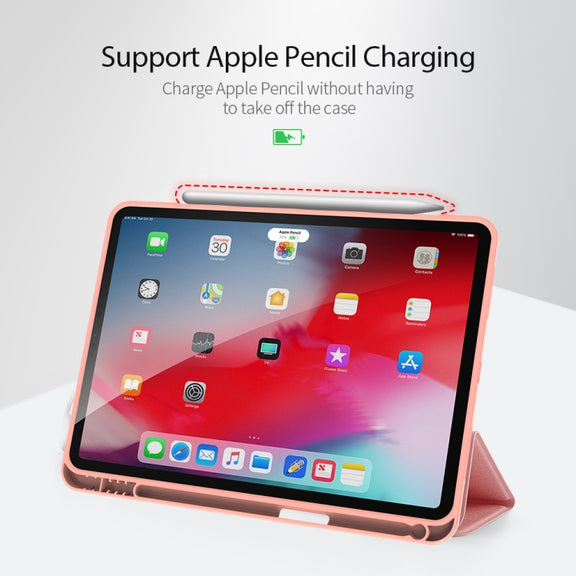 For iPad Air 11 2025 / 2024 / 2022 / 2020 10.9 DUX DUCIS Domo Series Horizontal Flip Magnetic TPU + PU Leather Case with Three-folding Holder & Pen Slot(Pink)