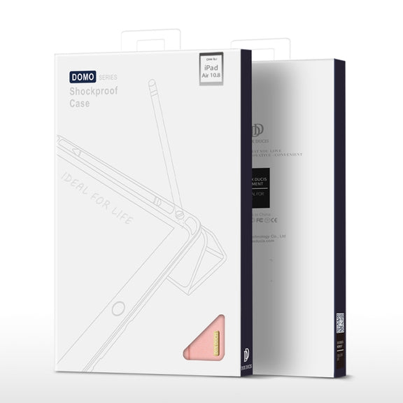 For iPad Air 11 2025 / 2024 / 2022 / 2020 10.9 DUX DUCIS Domo Series Horizontal Flip Magnetic TPU + PU Leather Case with Three-folding Holder & Pen Slot(Pink)