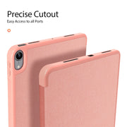 For iPad Air 11 2025 / 2024 / 2022 / 2020 10.9 DUX DUCIS Domo Series Horizontal Flip Magnetic TPU + PU Leather Case with Three-folding Holder & Pen Slot(Pink)