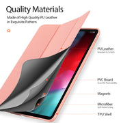 For iPad Air 11 2025 / 2024 / 2022 / 2020 10.9 DUX DUCIS Domo Series Horizontal Flip Magnetic TPU + PU Leather Case with Three-folding Holder & Pen Slot(Pink)